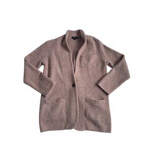 J. Crew Womens Small Cocoon Lapel Collar Grandpa Sweater Cardigan Wool Blend Tan